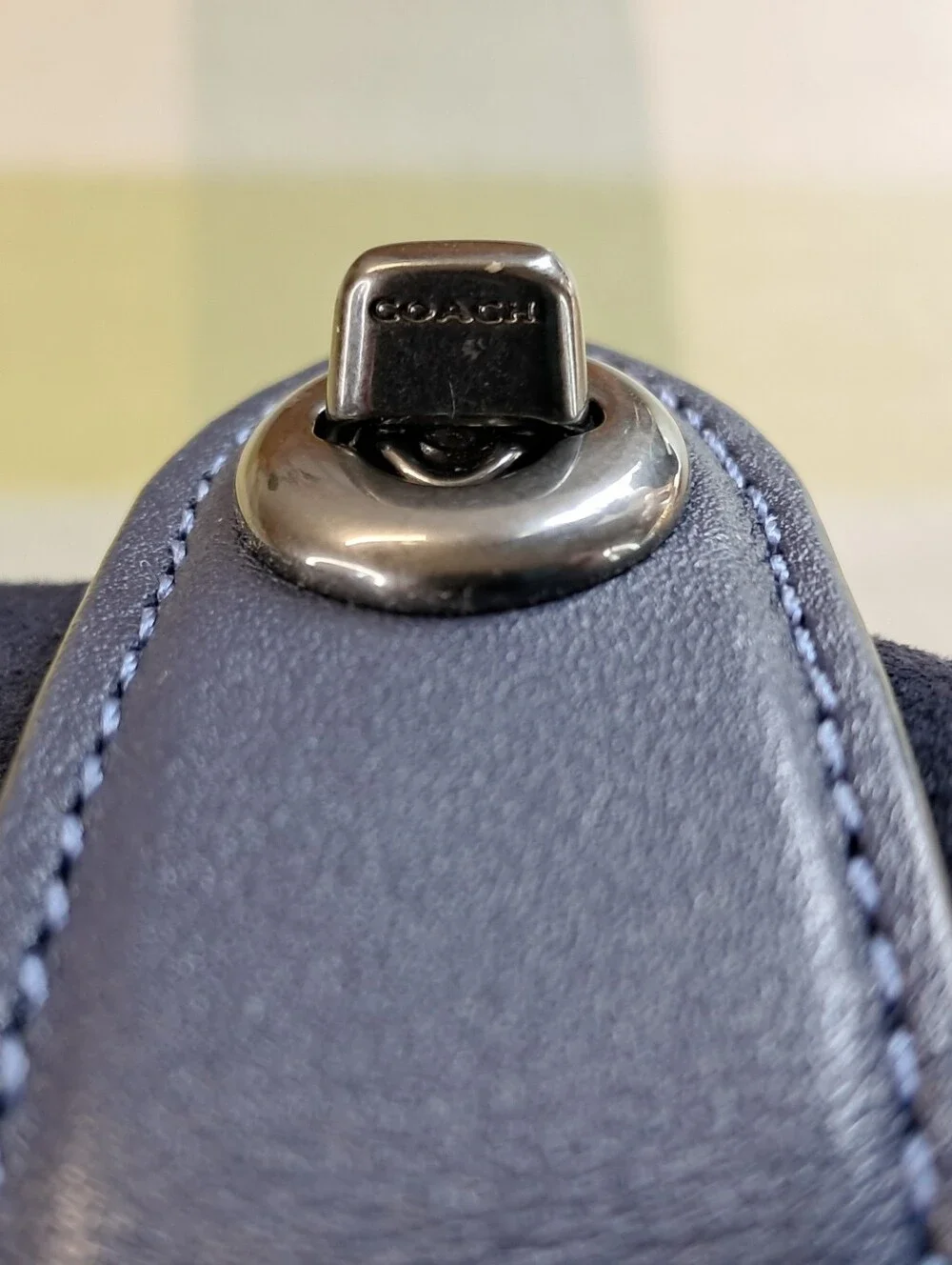 Coach CW004 Hadley Convertible Crossbody Bag Navy Blue Suede Leather